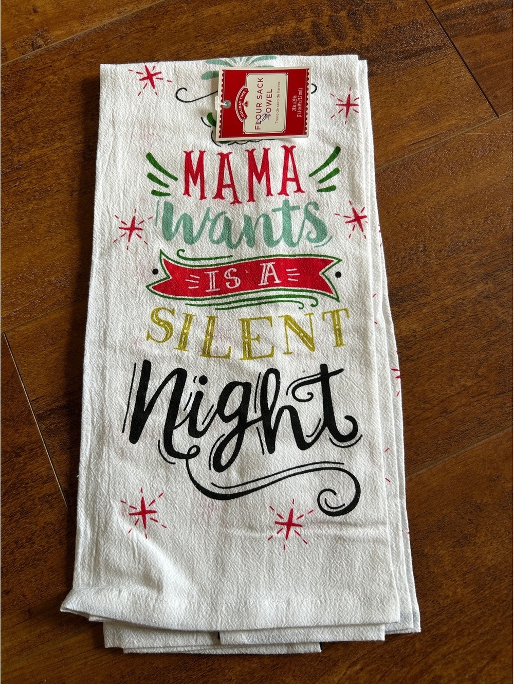 Four & Oak All Mama Wants Is A Silent Night Christmas Kitchen Towels Set of 2